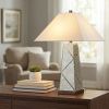Set of 2 28.5"H Glass Table Lamp with Linen Shade