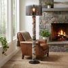 68.75" Black Resin Floor Lamp with Metal Shade