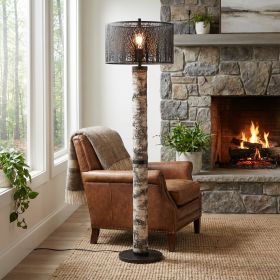 68.75" Black Resin Floor Lamp with Metal Shade