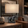 Set of 2    Hammered Black Bear Table Lamps