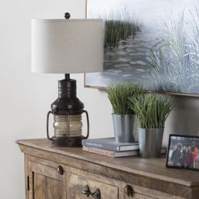 27"H Copper Lantern Table Lamp