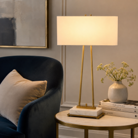 Set of 2 33.5" Halstead Buffet orTable Lamp Gold with Shade