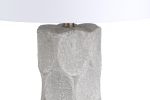 31.25"H White Ceramic Table Lamp with White Linen Shade