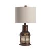 27"H Copper Lantern Table Lamp