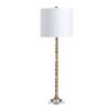 36.75"H Gold Spindle Buffet Lamp with White Shade