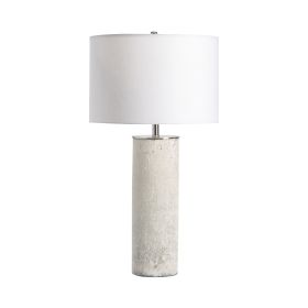 31.5"H Glass Table Lamp with White Linen Shade