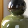 28.75" Polished Green Ceramic Table Lamp with Oat Linen Shade