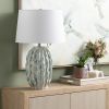 31"H Coastal Coral-Inspired Ceramic Table Lamp with White Shade