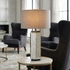 30.5"H Glass Table Lamp with Linen Shade