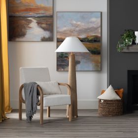 59"H Hemp Floor Lamp With Shade
