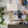 33.5" Parisian Metal and Crystal Table Lamp