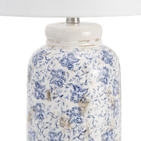 27.75" Ceramic Table Lamp with Drum Linen Shade