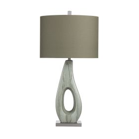 Set of 2 Green Ceramic and Metal Table Lamp with Shade