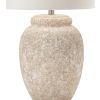 27" White Brush Ceramic Lamp