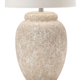 27" White Brush Ceramic Lamp
