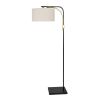 66.5" Black and Gold Metal Floor Lamp with Linen Shade
