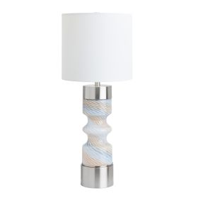 30.25" Glass Table Lamp with Shade
