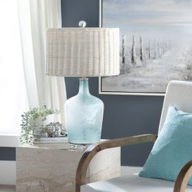 28"H Glass Table Lamp with Shade