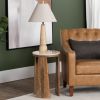 28" Tan Table Lamp with Empire Oat Linen Shade