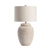 27" White Brush Ceramic Lamp