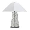 Set of 2 28.5"H Glass Table Lamp with Linen Shade