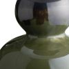 28.75" Polished Green Ceramic Table Lamp with Oat Linen Shade