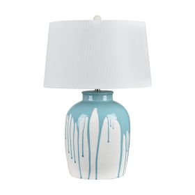 25"H Ceramic Table Lamp with White Shade