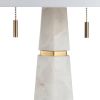 35.75"H Alabaster Table Lamp With Led Nightlight And Shade