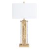 Set of 2 32"H Metal & Glass Table Lamp With Shade