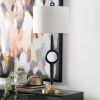 38.75"H Resin and Metal Table Lamp with White Linen Shade