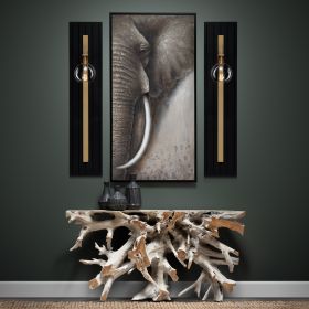 56"H Black and Gold Wall Sconce- Set of 2