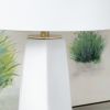 29.25"H White Ceramic Table Lamp with White Linen Shade