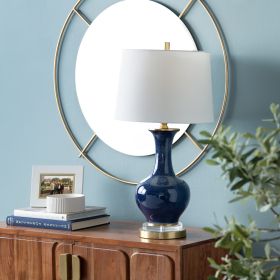 Set of 2 29"H Ceramic, Metal, & Crystal Table Lamp With Shade