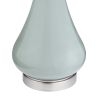 Set of 2 Glazed Seafoam Ceramic Table Lamp with Shade