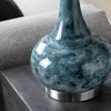 28.75"H Teal Glass Table Lamp with White Shade