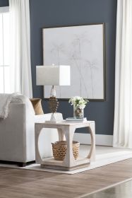 30"H Resin Table Lamp with Tan Linen Shade