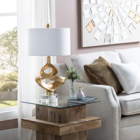 30.25"H Resin and Crystal Table Lamp with White Shade