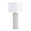 31.25"H White Ceramic Table Lamp with White Linen Shade
