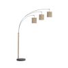 80" 3-Light Floor Lamp with Rattan Shades