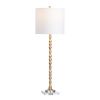 Set of 2 36.75"H Gold Spindle Buffet Lamp with White Shade
