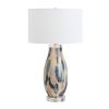 29" Ceramic Table Lamp with Linen Shade and Crystal Base
