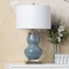 26.5"H Glazed Blue Green Ceramic Table Lamp with White Shade