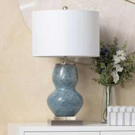 26.5"H Glazed Blue Green Ceramic Table Lamp with White Shade