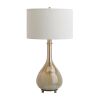 29.25" Glass Table Lamp with Linen Shade