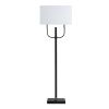 59.25" Black and Gold Metal Floor Lamp with Linen Shade