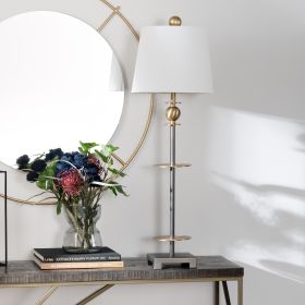 Set of 2 37.25"H Metal Buffet Lamp With Shade