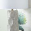 31.25"H White Ceramic Table Lamp with White Linen Shade