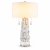 Set of 2 31" White Coraline Textured Table Lamp with Linen Drum Shade