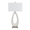 Set of 2 Chalk White Resin and Metal Table Lamp with Shade