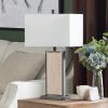 27.5"H Marble & Metal Table Lamp With Shade